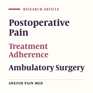 Four-Week Pain Profile and Patient Non-Adherence to Pharmacological Pain Therapy After Day Surgery