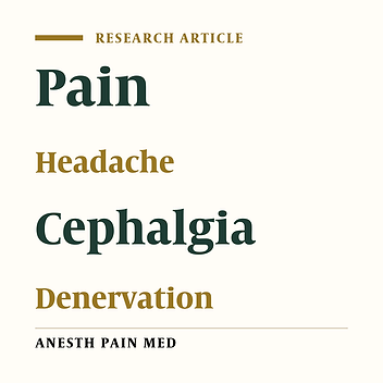 The Efficacy of Sphenopalatine Ganglion Block and Radiofrequency Denervation in the Treatment of Cluster Headache: A Case Series