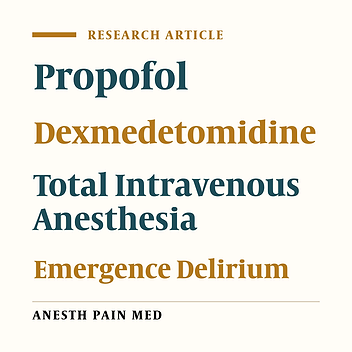 Comparative Effects of Total Intravenous Anesthesia with Propofol and Remifentanil Versus Inhalational Sevoflurane with Dexmedetomidine on Emergence Delirium in Children Undergoing Strabismus Surgery