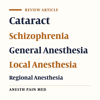 Anesthesia Considerations for Cataract Surgery in Patients with Schizophrenia: A Narrative Review