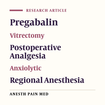Perioperative Anxiolytic and Analgesic Effects of Pregabalin in Vitreo-Retinal Surgery: A Randomized, Double-blind Study