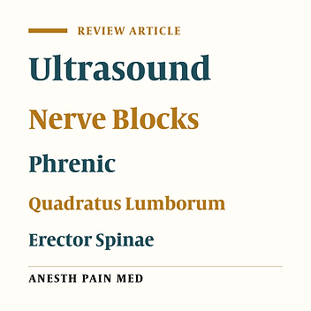 Novel Regional Nerve Blocks in Clinical Practice: Evolving Techniques for Pain Management