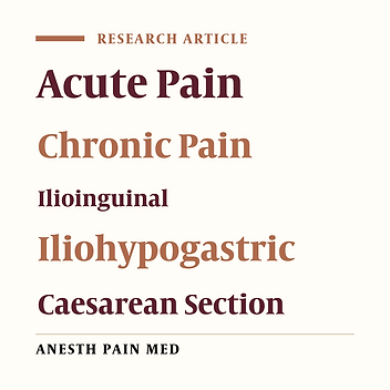 Ilioinguinal and Iliohypogastric Nerve Block for Acute and Chronic Pain Relief After Caesarean Section: A Randomized Controlled Trial