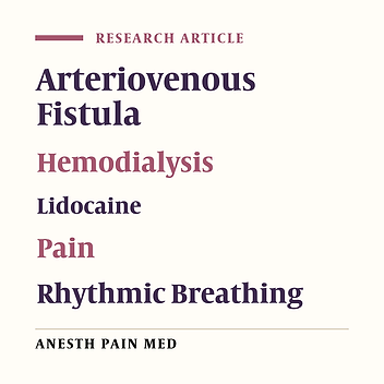 Comparing Effects of Rhythmic Breathing and Lidocaine Spray on Pain Intensity During Needle Insertion Into Arteriovenous Fistula in Hemodialysis Patients: A Randomized Controlled Trial
