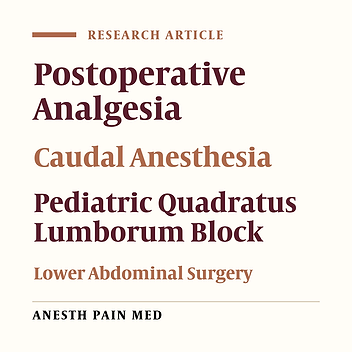 Ultrasound-Guided Quadratus Lumborum Block Versus Caudal Block for Pain Relief in Children Undergoing Lower Abdominal Surgeries: A Randomized, Double-Blind Comparative Study