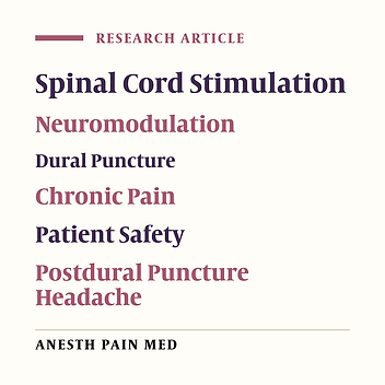 Dural Puncture During Spinal Cord Stimulator Lead Insertion: Analysis of Practice Patterns