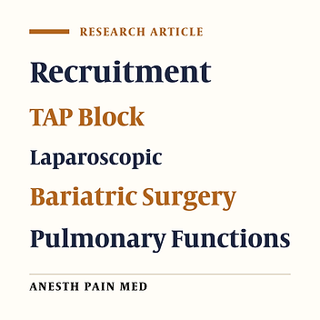 Effect of Intraoperative Lung Recruitment and Transversus Abdominis Plane Block in Laparoscopic Bariatric Surgery on Postoperative Lung Functions: A Randomized Controlled Study