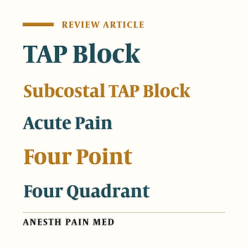 Subcostal Transverse Abdominis Plane Block for Acute Pain Management: A Review