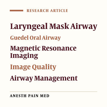 Effect of Laryngeal Mask Airway on Image Quality in Pediatric Patients Undergoing Brain Magnetic Resonance Imaging: A Randomized Controlled Trial