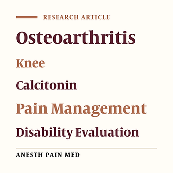Efficacy of Intramuscular Injection of Calcitonin on Pain Functional Status of Patients with Knee Osteoarthritis