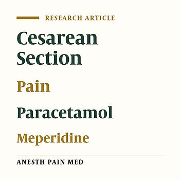Analgesic Effect of Preoperative Intravenous Administration of Paracetamol on Post-cesarean Pain: A Randomized Clinical Trial