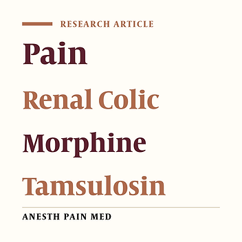 Renal Colic Pain Management by Tamsulosin with Morphine Versus Morphine in Adults: A Randomized Clinical Trial