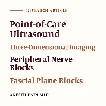 Three-Dimensional Imaging of Commonly Performed Peripheral Blocks: Using a Handheld Point-of-Care Ultrasound System