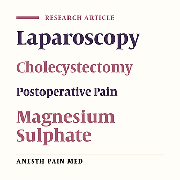 Effect of Intravenous Injection of Magnesium Sulphate on Intraoperative End-Tidal CO2 Level and Postoperative Pain in Laparoscopic Cholecystectomy