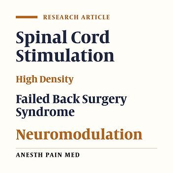 High-Density in Spinal Cord stimulation: Virtual Expert Registry (DISCOVER): Study Protocol for a Prospective Observational Trial