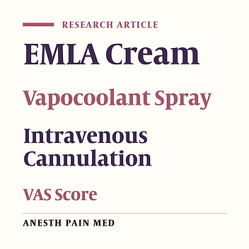 Comparative Study of the Effectiveness of Vapocoolant Spray Versus EMLA Cream in Reducing Pain During Intravenous Cannulation in the Adult Population
