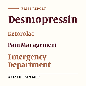 Intranasal Desmopressin Compared with Intravenous Ketorolac for Pain Management of Patients with Renal Colic Referring to the Emergency Department: A Randomized Clinical Trial