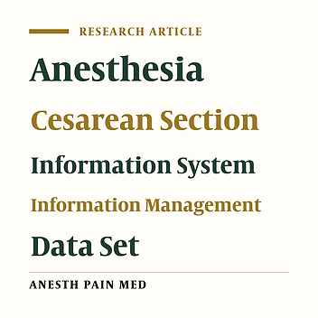 Development of a Minimum Data Set (MDS) for C-Section Anesthesia Information Management System (AIMS)