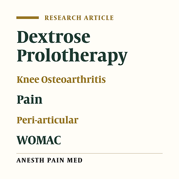 Peri-articular Dextrose Prolotherapy: Investigating the Effect of Injection Site on Knee Osteoarthritis Pain: A Double-Blind, Randomized, Clinical Trial