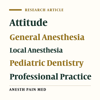 Professional Attitudes and Practice of Pediatric Dentists About the Use of Local Anesthesia for the Treatment of Children Under General Anesthesia