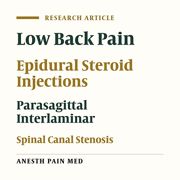 A Prospective Randomized Trial Comparing Effectiveness of Parasagittal and Midline Epidural Steroid Injection in Patients with Lumbar Canal Stenosis Pain