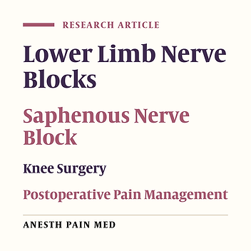 Comparison of Postoperative Pain Management Between Saphenous Nerve Block and High-Volume Proximal Adductor Canal Block for Arthroscopic Knee Surgery