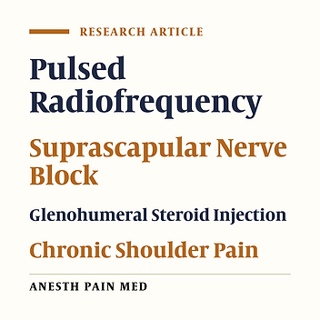 Addition of Pulsed Radiofrequency to Suprascapular Nerve Block with Glenohumeral Steroid Injection in Patients with Chronic Shoulder Pain