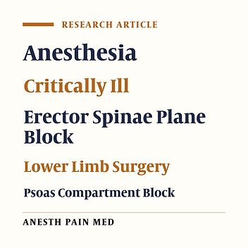 Lumbosacral Erector Spinae Plane Block Versus Psoas Muscle Compartment with Sciatic Nerve Block for Anesthesia for Unilateral Lower Limb Operations in Critically Ill Patients: A Randomized Open-Label Study