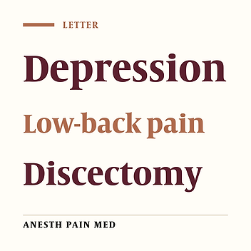 Role of Depression After Lumbar Disc Surgery