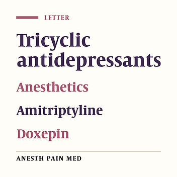 Tricyclic Antidepressants: Old Drugs-New Applications