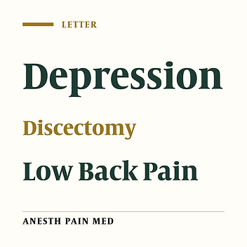 Commentary on: Effects of Lumbar Discectomy on Disability and Depression in Patients With Chronic Low-Back Pain