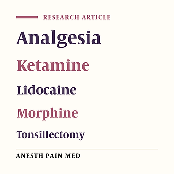 Comparison Between Effect of Lidocaine, Morphine and Ketamine Spray on Post-Tonsillectomy Pain in Children