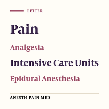 Regional Analgesia in Intensive Care Unit