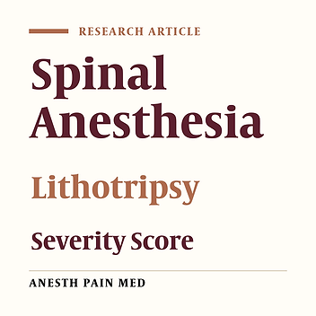 Predicting Difficulty Score for Spinal Anesthesia in Transurethral Lithotripsy Surgery