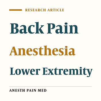 The Association of Anesthetic Method With Developing Back Pain After Lower Extremity Operations