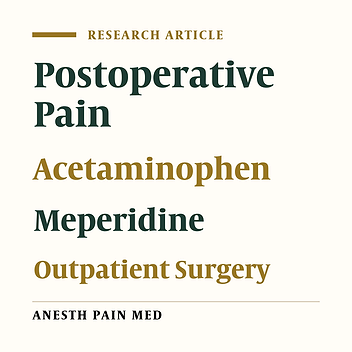 Comparing the Efficacy of Intravenous Acetaminophen and Intravenous Meperidine in Pain Relief After Outpatient Urological Surgery