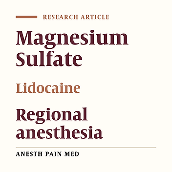 The Effect of Magnesium Sulfate on Motor and Sensory Axillary Plexus Blockade