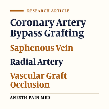 Mid-Term Patency in Radial Artery and Saphenous Vein After Coronary Artery Bypass Grafting in Asymptomatic Patients Using 128-Slice CT Coronary Angiography