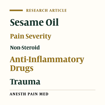 The Effects of Topical Sesame (Sesamum indicum) Oil on Pain Severity and Amount of Received Non-Steroid Anti-Inflammatory Drugs in Patients With Upper or Lower Extremities Trauma