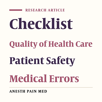 Checklists and Other Cognitive Aids For Emergency And Routine Anesthesia Care-A Survey on the Perception of Anesthesia Providers From a Large Academic US Institution