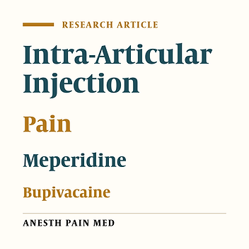 The Effect of Intra-Articular Meperidine and Bupivacaine 0.5% on Postoperative Pain of Arthroscopic Knee Surgery; a Randomized Double Blind Clinical Trial