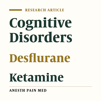 Influence of Ketamine on Early Postoperative Cognitive Function After Orthopedic Surgery in Elderly Patients