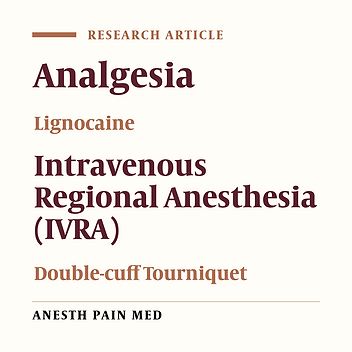 Simple Arm Tourniquet as an Adjunct to Double-Cuff Tourniquet in Intravenous Regional Anesthesia