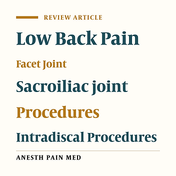 Interventional Therapies for Chronic Low Back Pain: A Focused Review (Efficacy and Outcomes)