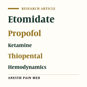 Effect of Etomidate Versus Combination of Propofol-Ketamine and Thiopental-Ketamine on Hemodynamic Response to Laryngoscopy and Intubation: A Randomized Double Blind Clinical Trial