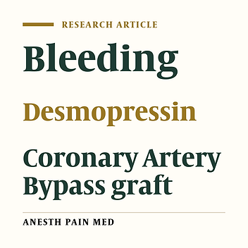 The Effect of Desmopressin on the Amount of Bleeding in Patients Undergoing Coronary Artery Bypass Graft Surgery with a Cardiopulmonary Bypass Pump After Taking Anti-Platelet Medicine