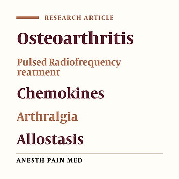 The Treatment of Joint Pain with Intra-articular Pulsed Radiofrequency
