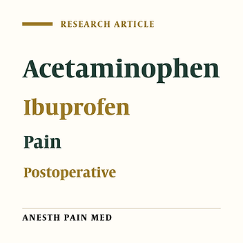 The Analgesic Efficacy of Preoperative Oral Ibuprofen and Acetaminophen in Children Undergoing Adenotonsillectomy: A Randomized Clinical Trial