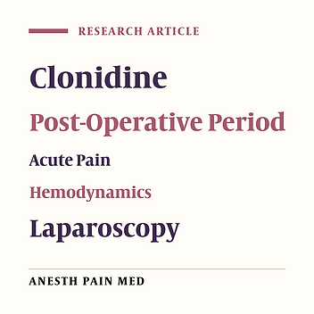Effect of Oral Clonidine on Shoulder Tip Pain and Hemodynamic Response After Laparoscopic Cholecystectomy: A Randomized Double Blind Study