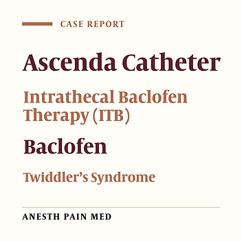 Occlusion of the Ascenda Catheter in a Patient with Pump Twiddler’s Sydrome: A Case Report